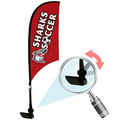 Single Reverse Portable Half Drop Car Flag - Adjustable Base